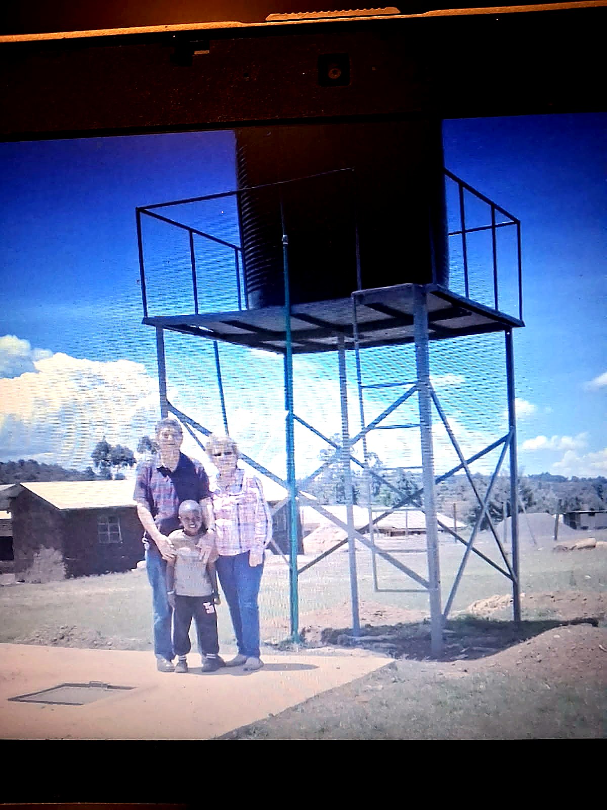 A new water tower serving a community in Africa